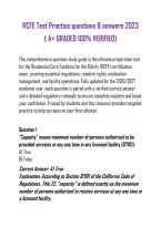 RCFE Test Practice questions & answers 2023 &lpar; A&plus; GRADED 100&percnt; VERIFIED&rpar;&NewLine;