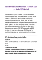 Rcfe Administrator Test Questions & Answers 2023 &lpar; A&plus; Graded 100&percnt; Verified&rpar;