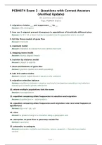 PCB4674 Exam 2 - Questions with Correct Answers &lpar;Verified Update&rpar;