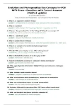 Evolution and Phylogenetics&colon; Key Concepts for PCB 4674 Exam - Questions with Correct Answers &lpar;Verified Update&rpar;