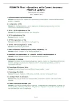 PCB4674 Final - Questions with Correct Answers &lpar;Verified Update&rpar;