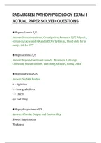 Rasmussen Pathophysiology Exam 1&NewLine;Actual Paper Solved Questions