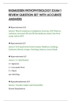 Rasmussen Pathophysiology Exam 1&NewLine;Review Question Set With Accurate&NewLine;Answers&NewLine;