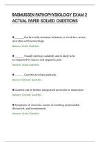 Rasmussen Pathophysiology Exam 2&NewLine;Actual Paper Solved Questions&NewLine;