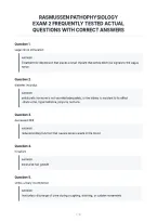 Rasmussen Pathophysiology&NewLine;Exam 2 Frequently Tested Actual&NewLine;Questions With Correct Answers&NewLine;