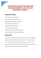 Nr-283 Pharmacology Exam Update With &NewLine;Rationales&colon; Questions 1&ndash;200 100&percnt; Pass &NewLine;Guaranteed &vert; Graded A&plus;