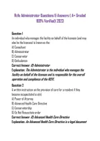Rcfe Administrator Questions & Answers &lpar; A&plus; Graded 100&percnt; Verified&rpar; 2023