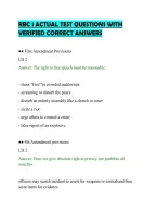Rbc 1 Actual Test Questions With&NewLine;Verified Correct Answers