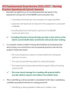 ATI Fundamentals Exam Review 2026&sol;2027 &vert; High-Yield Nursing Practice Questions & Correct Answers &vert; Complete Exam Prep &vert; Latest Update &vert; Graded A&plus;