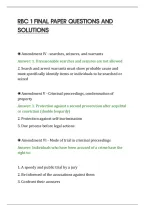 Rbc 1 Final Paper Questions And&NewLine;Solutions