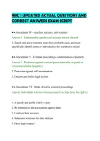 Rbc 1 Updated Actual Questions And&NewLine;Correct Answers Exam Script&NewLine;