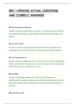Rbc 1 Updated Actual Questions&NewLine;And Correct Answers