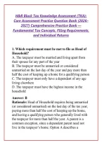 H&R Block Tax Knowledge Assessment &lpar;TKA&rpar;&colon; Core Assessment Practice Question Bank &lpar;2026&ndash;2027&rpar; Comprehensive Practice Bank &mdash; Fundamental Tax Concepts&comma; Filing Requirements&comma; and Individual Returns