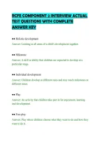 Rcfe Component 2 Interview Actual&NewLine;Test Questions With Complete&NewLine;Answer Key