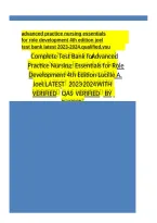 Advanced Practice Nursing&colon; Essentials for Role Development &ndash; 4th Edition &lpar;Lucille A&period; Joel&rpar; &ndash; Comprehensive Test Bank with Answers and Rationales