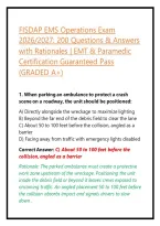 FISDAP EMS Operations Exam 2026&sol;2027&colon; 200 Questions & Answers with Rationales &vert; EMT & Paramedic Certification Guaranteed Pass &lpar;GRADED A&plus;&rpar;