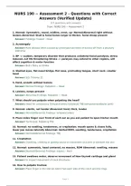 NURS 190 ~ Assessment 2 - Questions with Correct Answers &lpar;Verified Update&rpar;