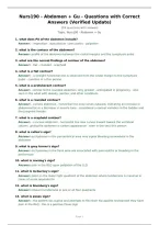 Nurs190 - Abdomen &plus; Gu - Questions with Correct Answers &lpar;Verified Update&rpar;