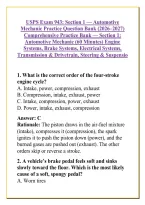 USPS Exam 943&colon; Section 1 &mdash; Automotive Mechanic Practice Question Bank &lpar;2026&ndash;2027&rpar; Comprehensive Practice Bank &mdash; Section 1&colon; Automotive Mechanic &lpar;60 Minutes&rpar; Engine Systems&comma; Brake Systems&comma; Electrical Systems&comma; Transmission & Drivetrain&comma; Steering & Suspensio