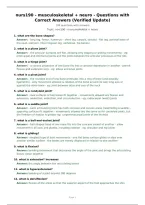 nurs190 - musculoskeletal &plus; neuro - Questions with Correct Answers &lpar;Verified Update&rpar;