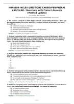 NURS190&colon; NCLEX QUESTIONS CARDIO&sol;PERIPHERAL VASCULAR - Questions with Correct Answers &lpar;Verified Update&rpar;