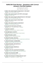 NURS190 Final Review - Questions with Correct Answers &lpar;Verified Update&rpar;
