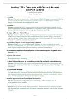 Nursing 180 - Questions with Correct Answers &lpar;Verified Update&rpar;
