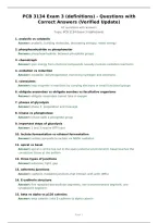 PCB 3134 Exam 3 &lpar;definitions&rpar; - Questions with Correct Answers &lpar;Verified Update&rpar;