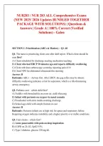 NUR283 &sol; NUR 283 ALL Comprehensive Exams &NewLine;&lpar;NEW 2025&sol; 2026 Updates BUNDLED TOGETHER &NewLine;PACKAGE WITH SOLUTIONS&rpar; &vert; Questions & &NewLine;Answers &vert; Grade A &vert; 100&percnt; Correct &lpar;Verified &NewLine;Solutions&rpar; - Galen