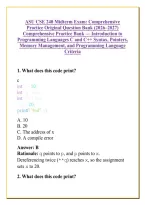 ASU CSE 240 Midterm Exam&colon; Comprehensive Practice Original Question Bank &lpar;2026&ndash;2027&rpar; Comprehensive Practice Bank &mdash; Introduction to Programming Languages C and C&plus;&plus; Syntax&comma; Pointers&comma; Memory Management&comma; and Programming Language Criteria