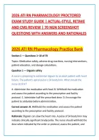2026 Ati Rn Pharmacology Proctored&NewLine;Exam Study Guide &vert; Actual-Style&comma; Retake&NewLine;And Cms Review &vert; 70 Ngn Screenshot&NewLine;Questions With Answers And Rationales