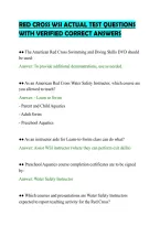Red Cross Wsi Actual Test Questions&NewLine;With Verified Correct Answers