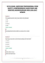 CP-FS EXAM PACKAGE -CERTIFIED PROFESSIONAL FOOD SAFETY &vert;COMPREHENSIVE QUESTIONS AND ANSWERS&vert;BRAND NEW 2026-2027 UPDATE