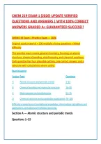 Chem 219 Exam 1 &lpar;2026&rpar; Update Verified&NewLine;Questions And Answers &vert; With 100&percnt; Correct&NewLine;Answers Graded A&plus; Guaranteed Success&excl;&excl;