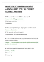 Relativity Review Management&NewLine;Actual Script With 100 Percent&NewLine;Correct Answers&NewLine;