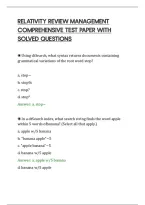 Relativity Review Management&NewLine;Comprehensive Test Paper With&NewLine;Solved Questions&NewLine;