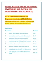 Nur 682 &ndash; Advanced Pediatric Primary Care&colon;&NewLine;Comprehensive Exam Questions With&NewLine;Verified Answers &lpar;2026&sol;2027&comma; Rated A&plus;&rpar;