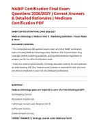 NABIP Certification Final Exam Questions 2026&sol;2027 &vert; Correct Answers & Detailed Rationales &vert; Medicare Certification PDF