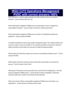 WGU C215 Operations Management PVDC with correct answers 100&percnt;