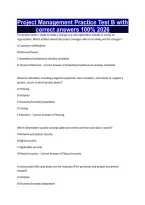 Project Management Practice Test B with correct answers 100&percnt; 2026