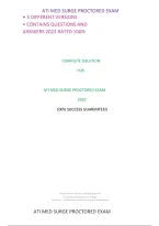 Ati Med Surge Proctored Exam 3 Different Versions Questions And Answers 100&percnt; Success Guarenteed  