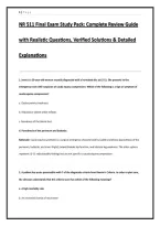 NR 511 Final Exam Study Pack&colon; Complete Review Guide with Realistic Questions&comma; Verified Solutions & Detailed Explanations