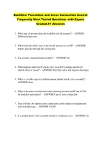 Backflow Prevention and Cross Connection Control &NewLine;Frequently Most Tested Questions with Expert &NewLine;Graded A&plus; Answers