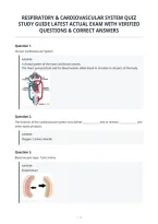 Respiratory & Cardiovascular System Quiz&NewLine;Study Guide Latest Actual Exam With Verified&NewLine;Questions & Correct Answers