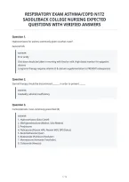 Respiratory Exam Asthma&sol;Copd N172&NewLine;Saddleback College Nursing Expected&NewLine;Questions With Verified Answer