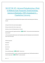 NR 507&sol;NR 507- Advanced Pathophysiology &lpar;Week 4&rpar; Midterm Exam &vert;Frequently Tested Questions&comma; Answers & Rationales &vert;100&percnt; Guaranteed A&plus; -Chamberlain University