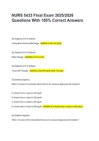 NURS 5433 Final Exam 2026 &vert; Nursing Practice Questions&comma; Answers & Comprehensive Exam Review 2026&sol;2027