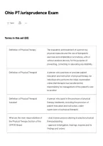 Ohio Physical Therapy Jurisprudence Exam&colon; Practice Questions and Answers Study Guide