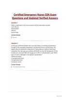 Certified Emergency Nurse-CEN Exam Questions and Updated Verified Answers