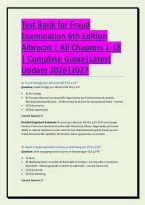 Test Bank for Fraud&NewLine;Examination 6th Edition&NewLine;Albrecht &vert; All Chapters 1-18&NewLine;&vert; Complete Guide&vert;Latest&NewLine;Update 2026&vert;2027&NewLine;